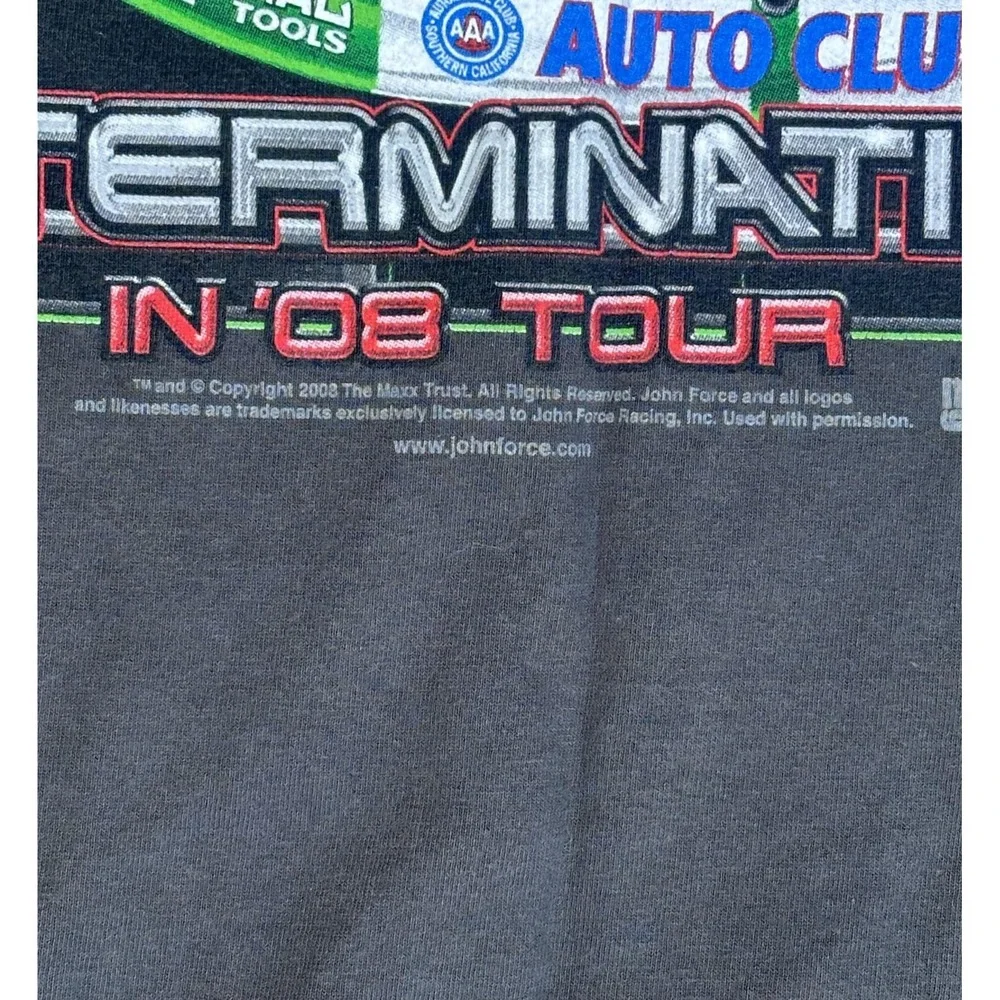 Anvil Shirt Mens Large Gray John Force 14 Champion Racing Graphic T-Shirt Tee